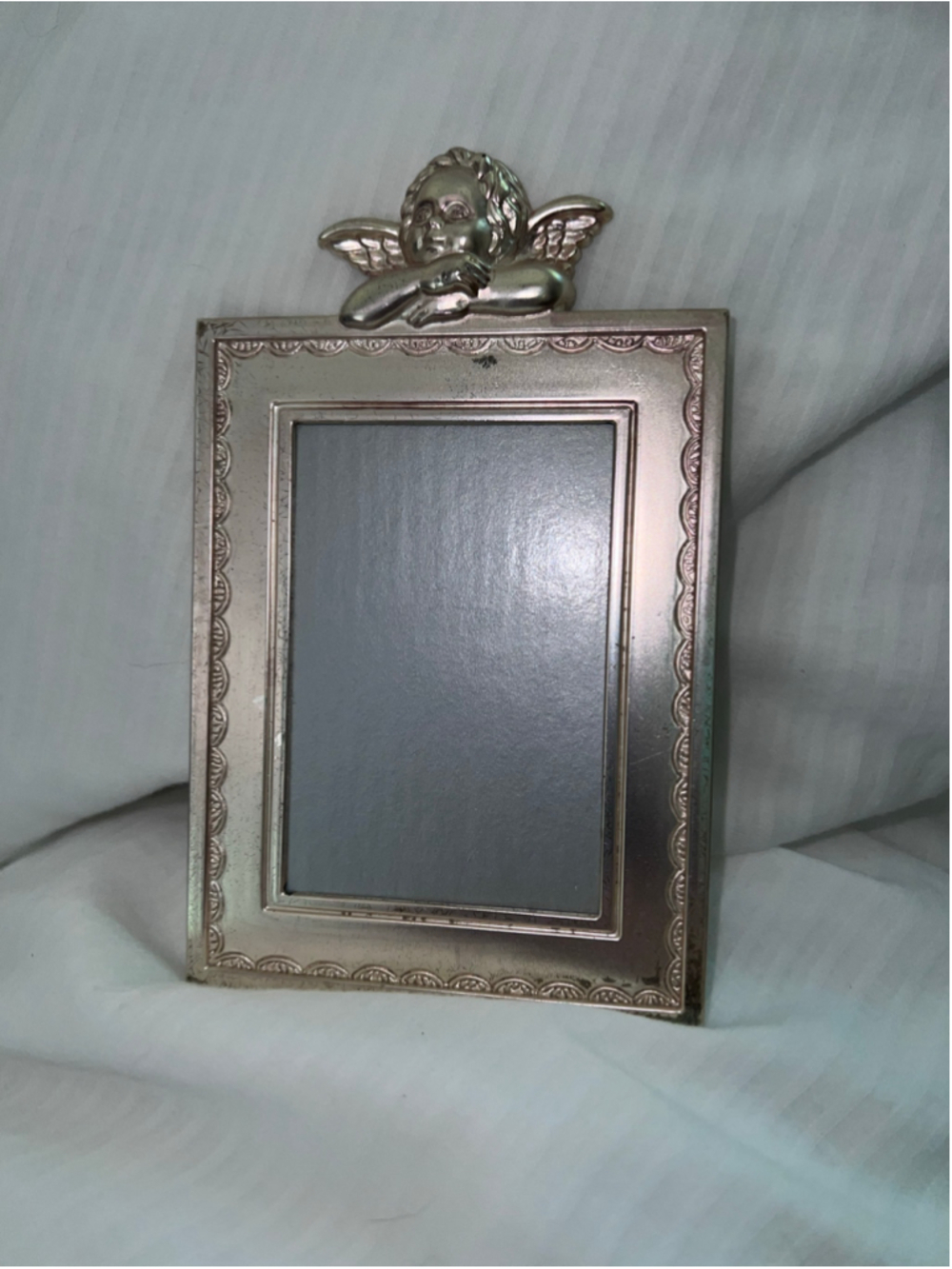 VTG Cherub Angel Picture Frame One Size Silver